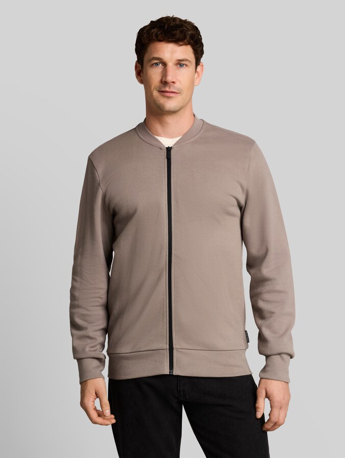 Sweat à capuche avec col bomber par Men, Driftwood Taupe