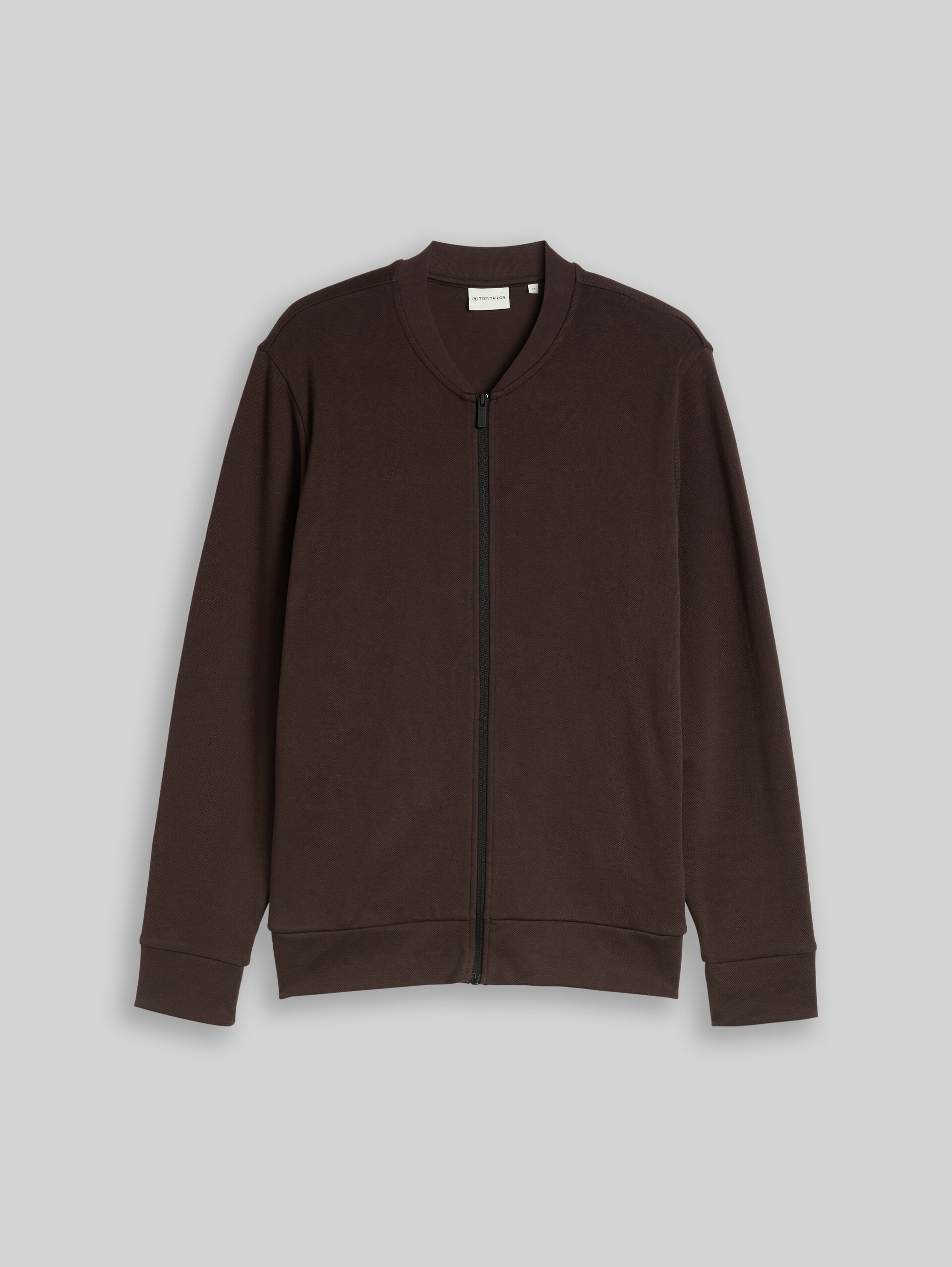 Sweat à capuche avec col bomber - Dark Chocolate Brown - Vue de face du produit