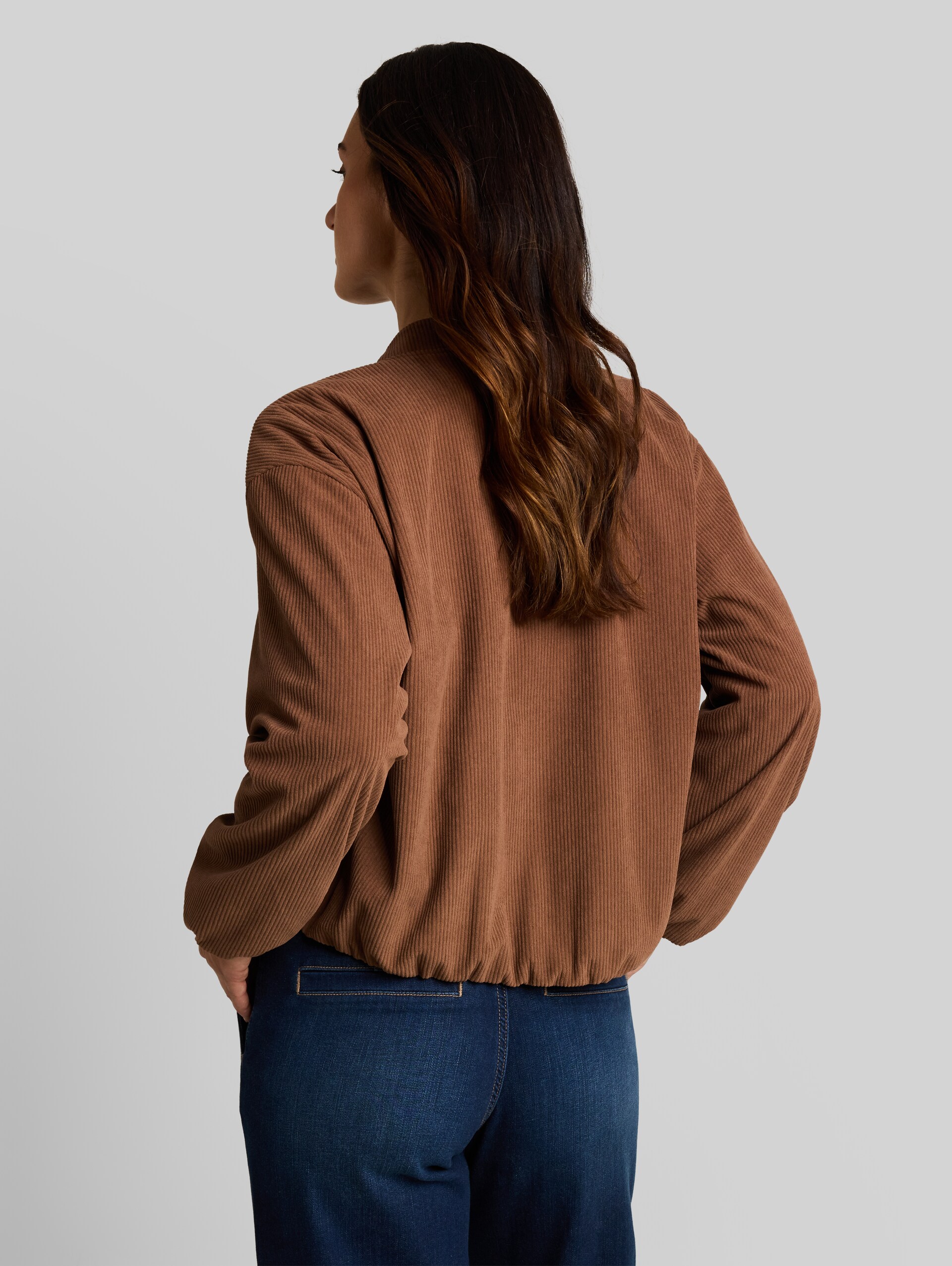 Loose Fit Bomberjacke aus Cord - camel