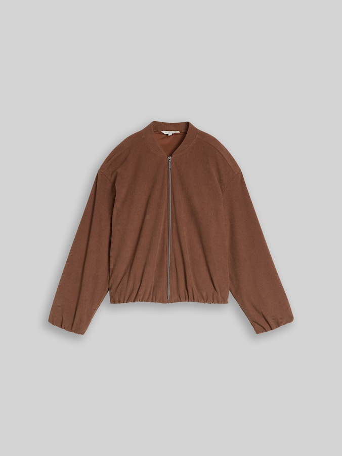 Blouson aviateur ample en velours côtelé par Women, camel
