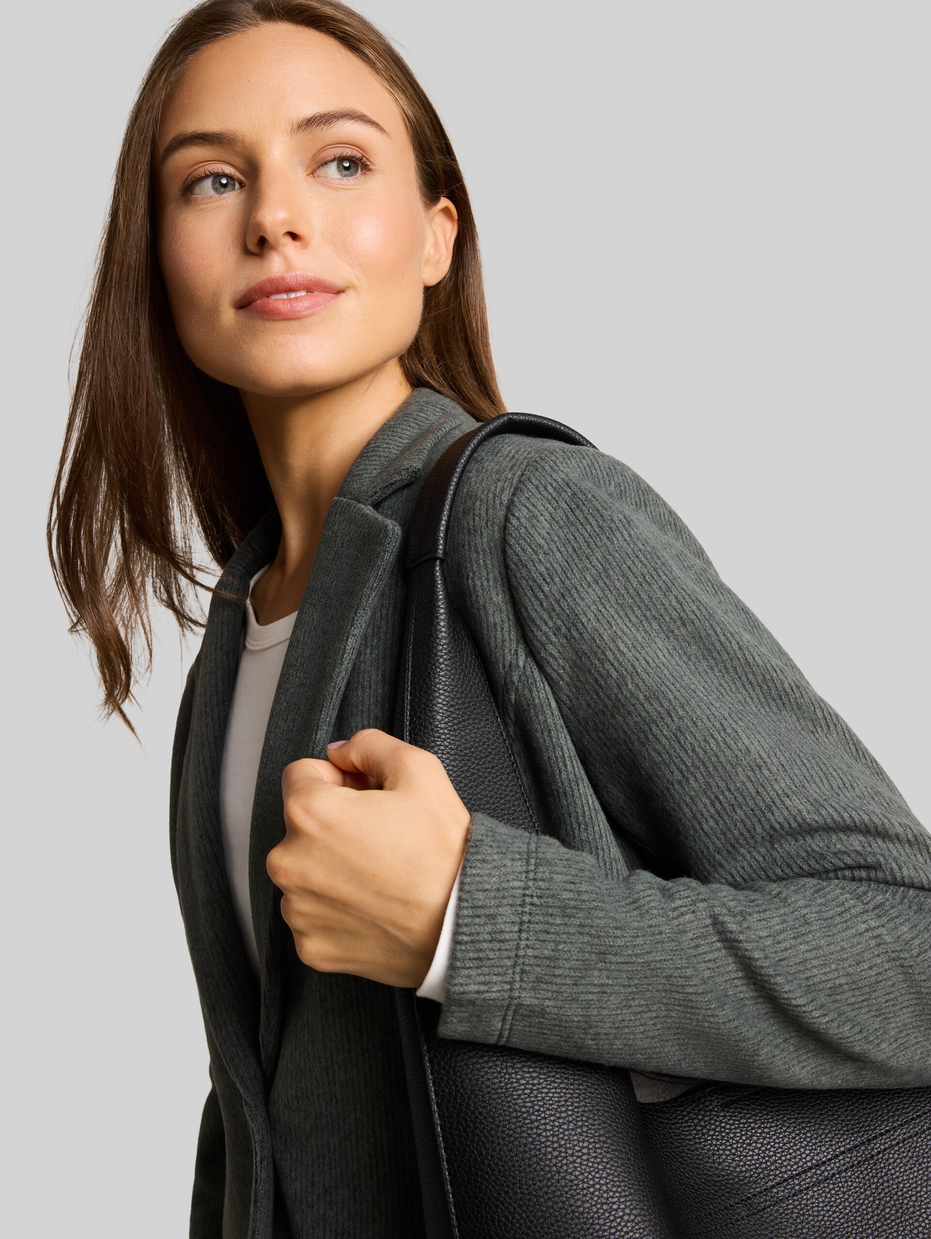 Blazer confortable coupe ajustée à effet chiné - dark olive melange