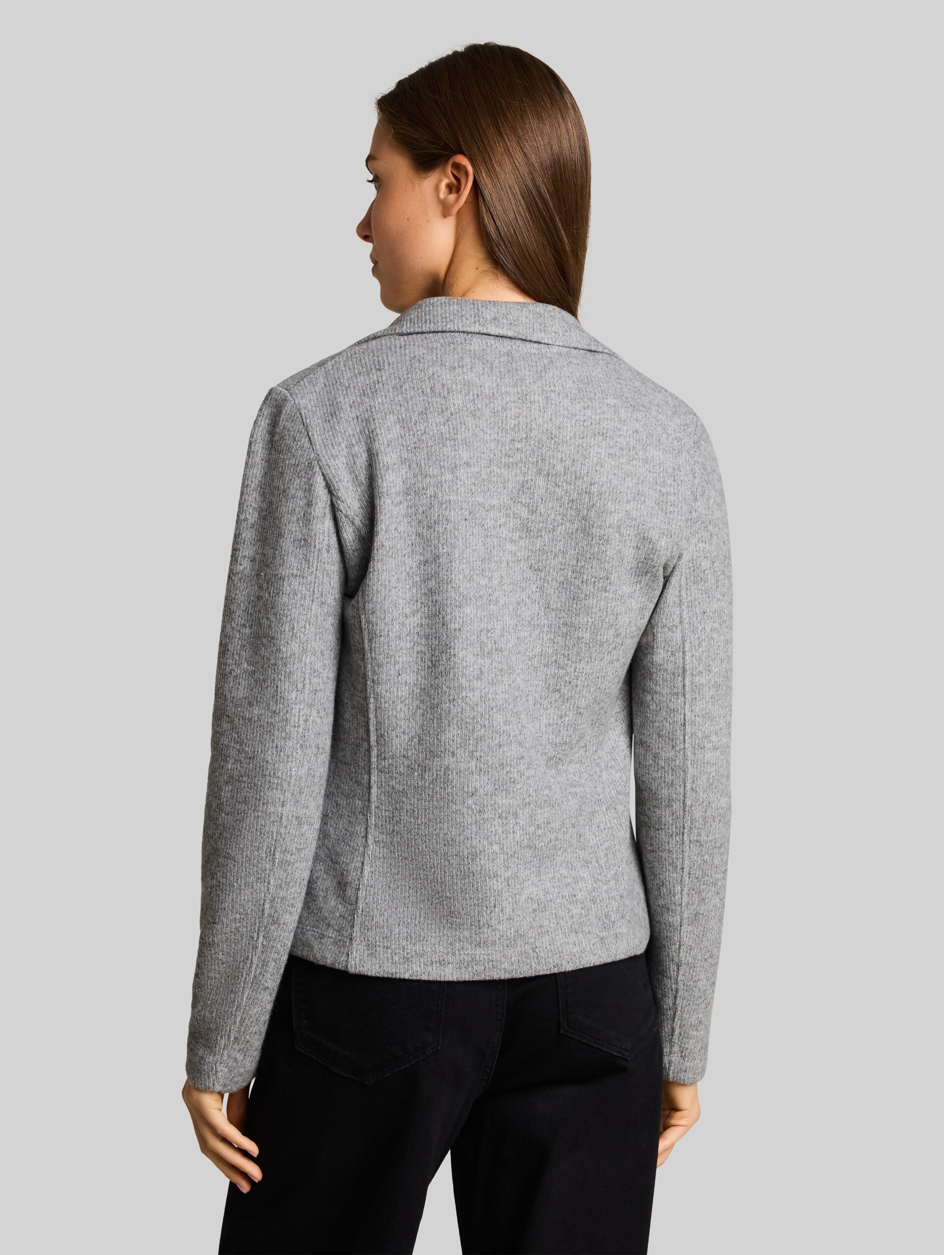 Blazer confortable coupe ajustée à effet chiné - soft grey melange