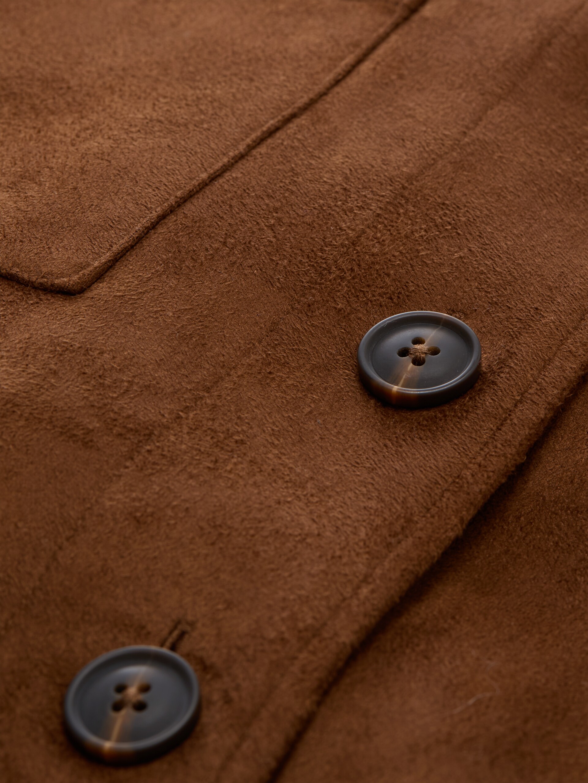Veste coupe classique effet daim - camel