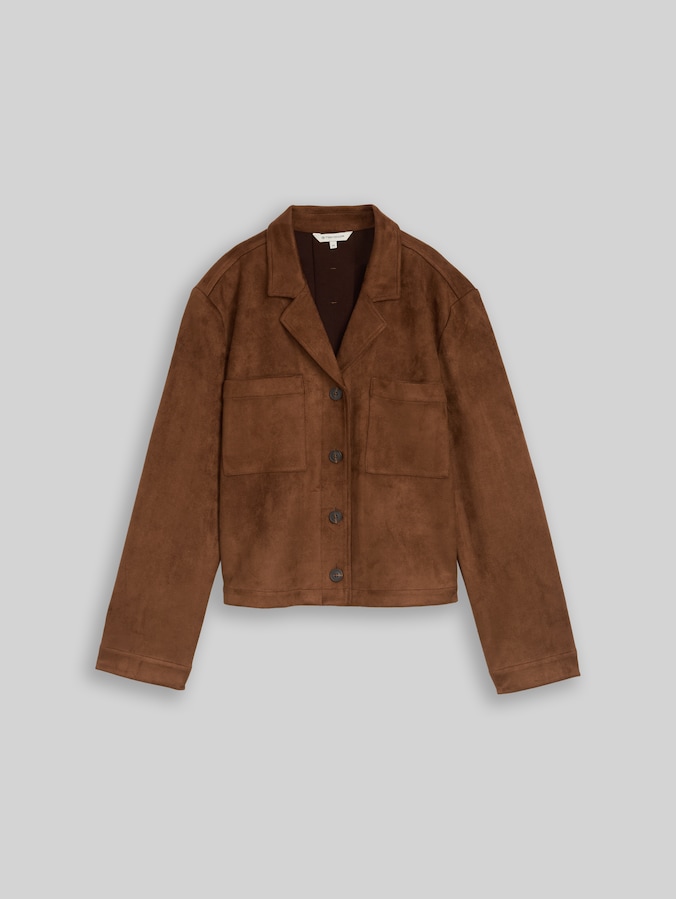 Regular fit jacket in suede look by Women, camel