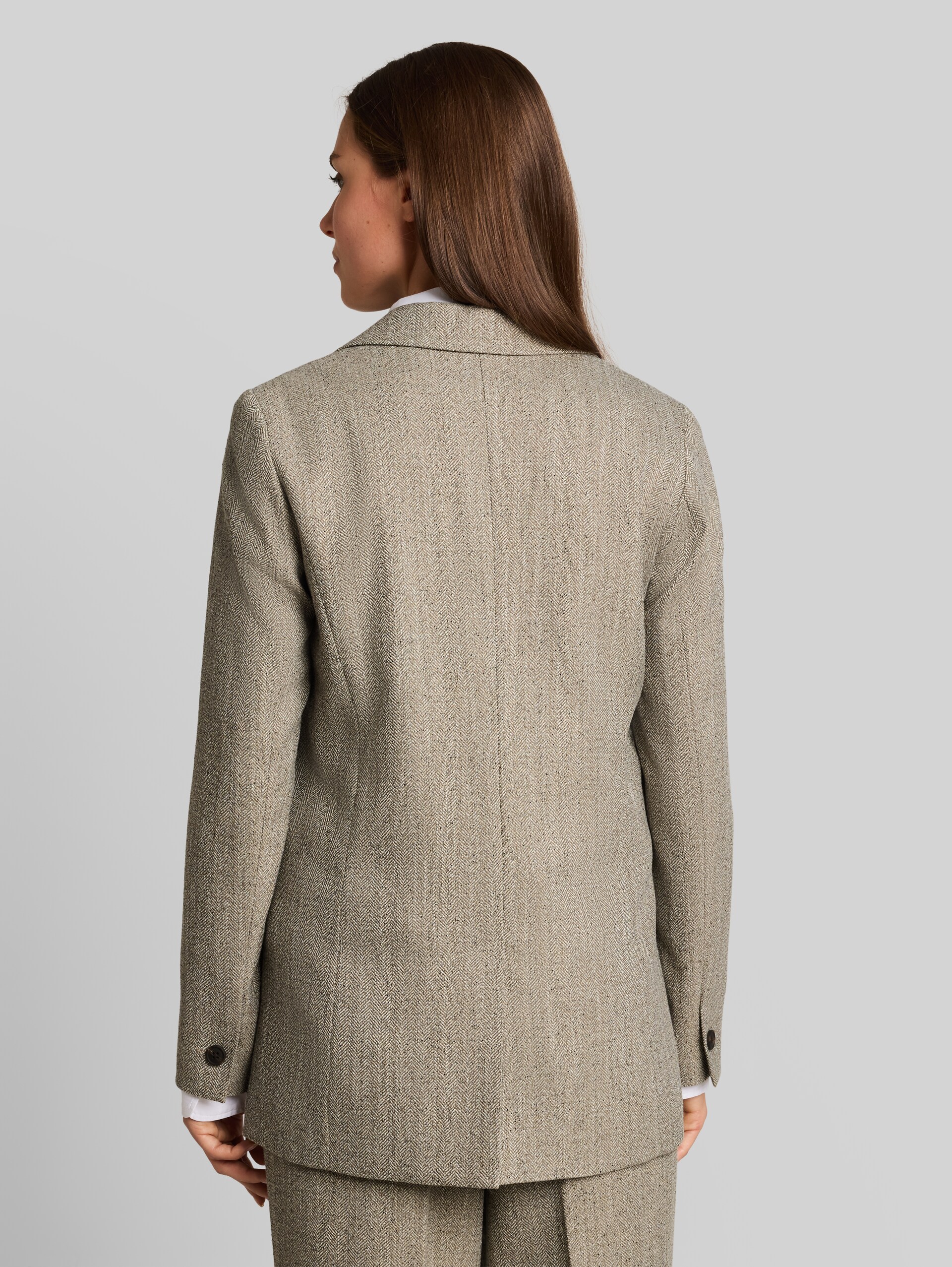 Blazer ample à motif chevrons - gravel beige herringbone