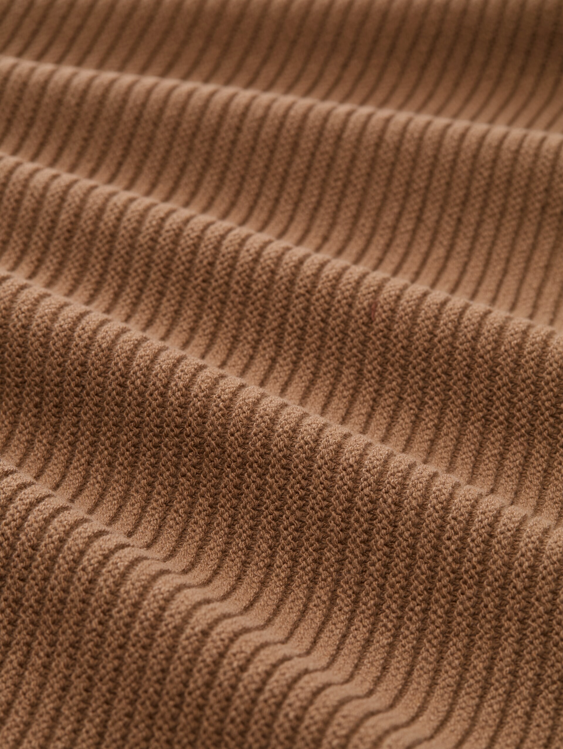 Strickjacke mit Bomberkragen - malt brown - Material-Ansicht