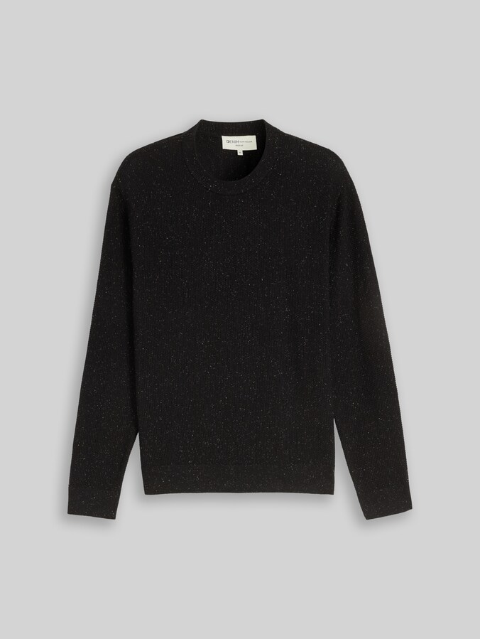 Gebreide trui van katoen door Denim Male, black multicolor nep