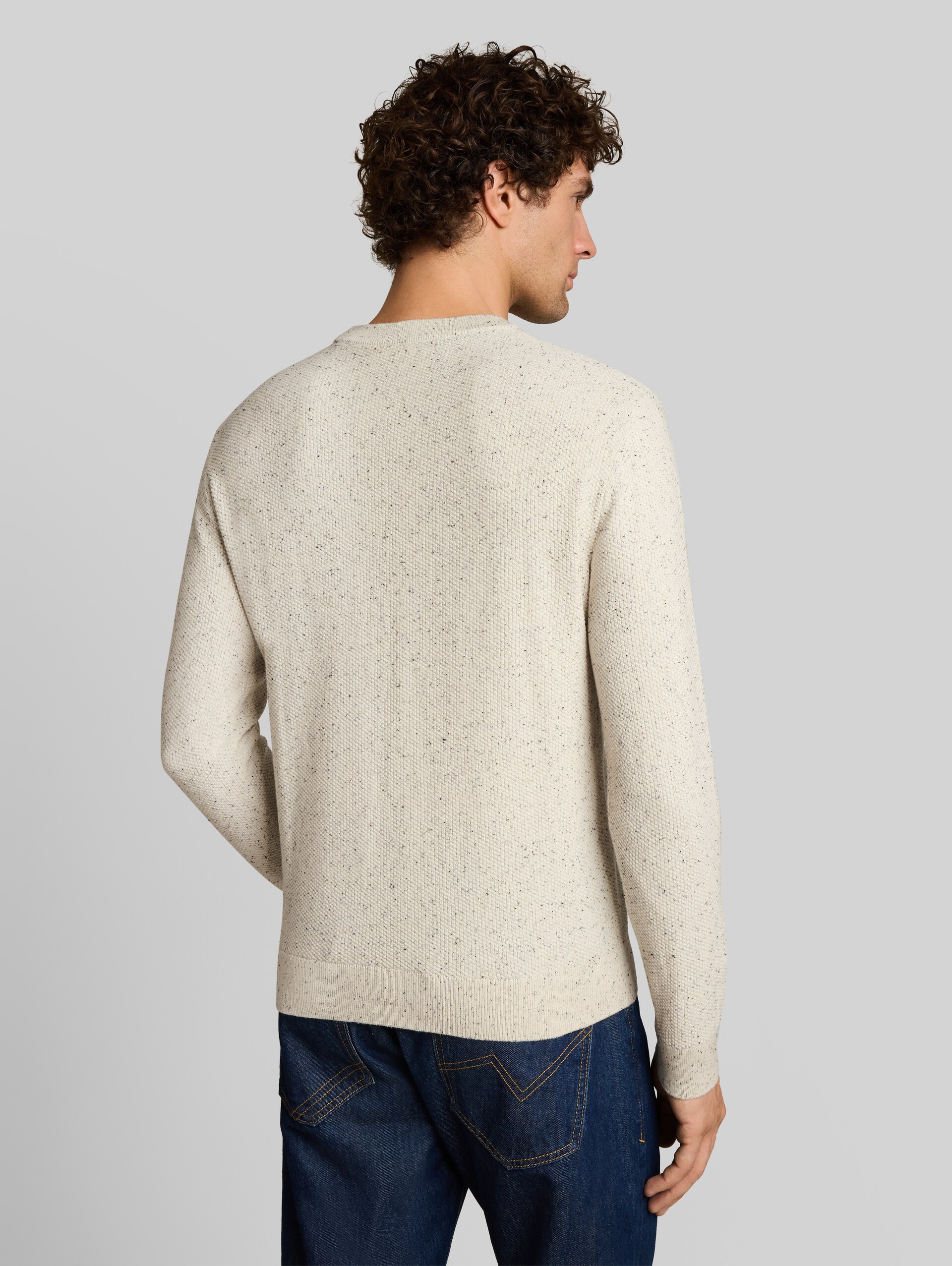 Pull en maille de coton - off white neps