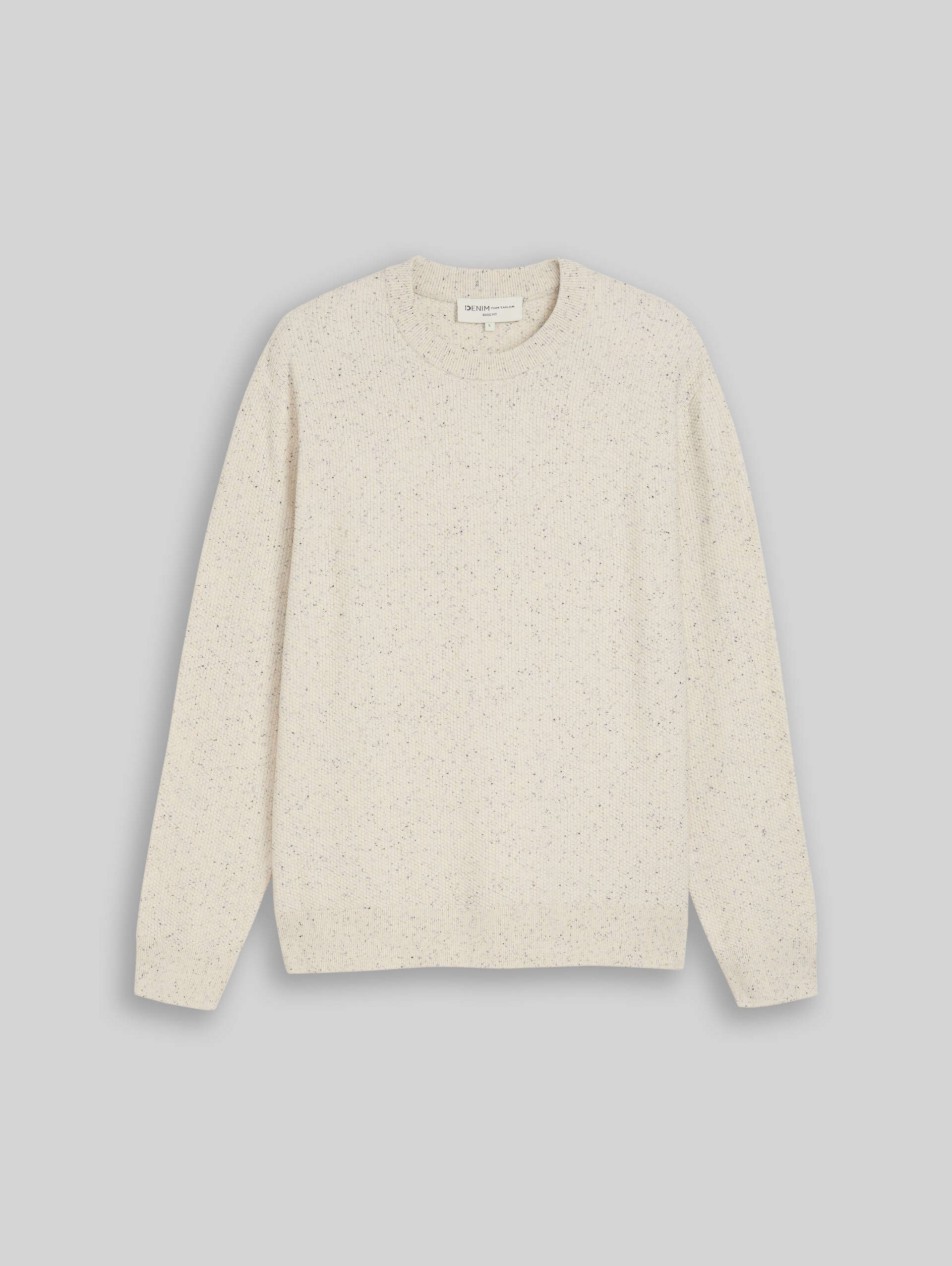 Pull en maille de coton - off white neps
