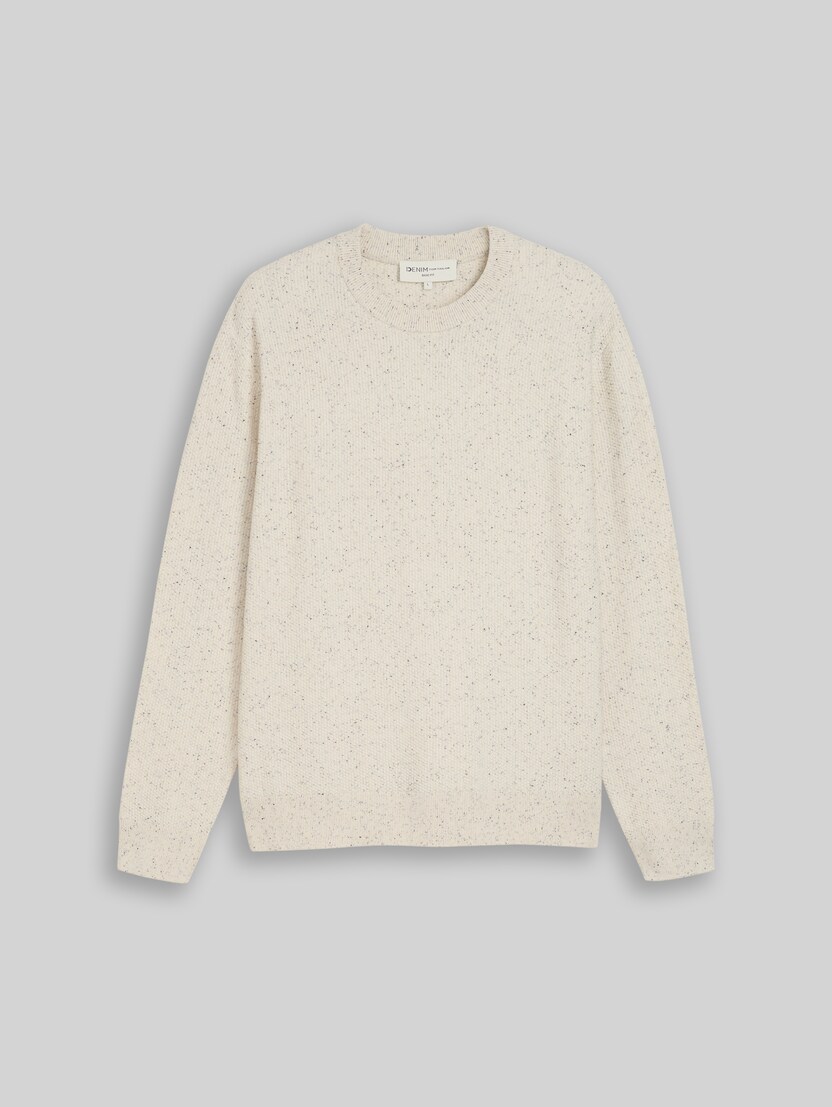 Strickpullover aus Baumwolle von Denim Male, off white neps
