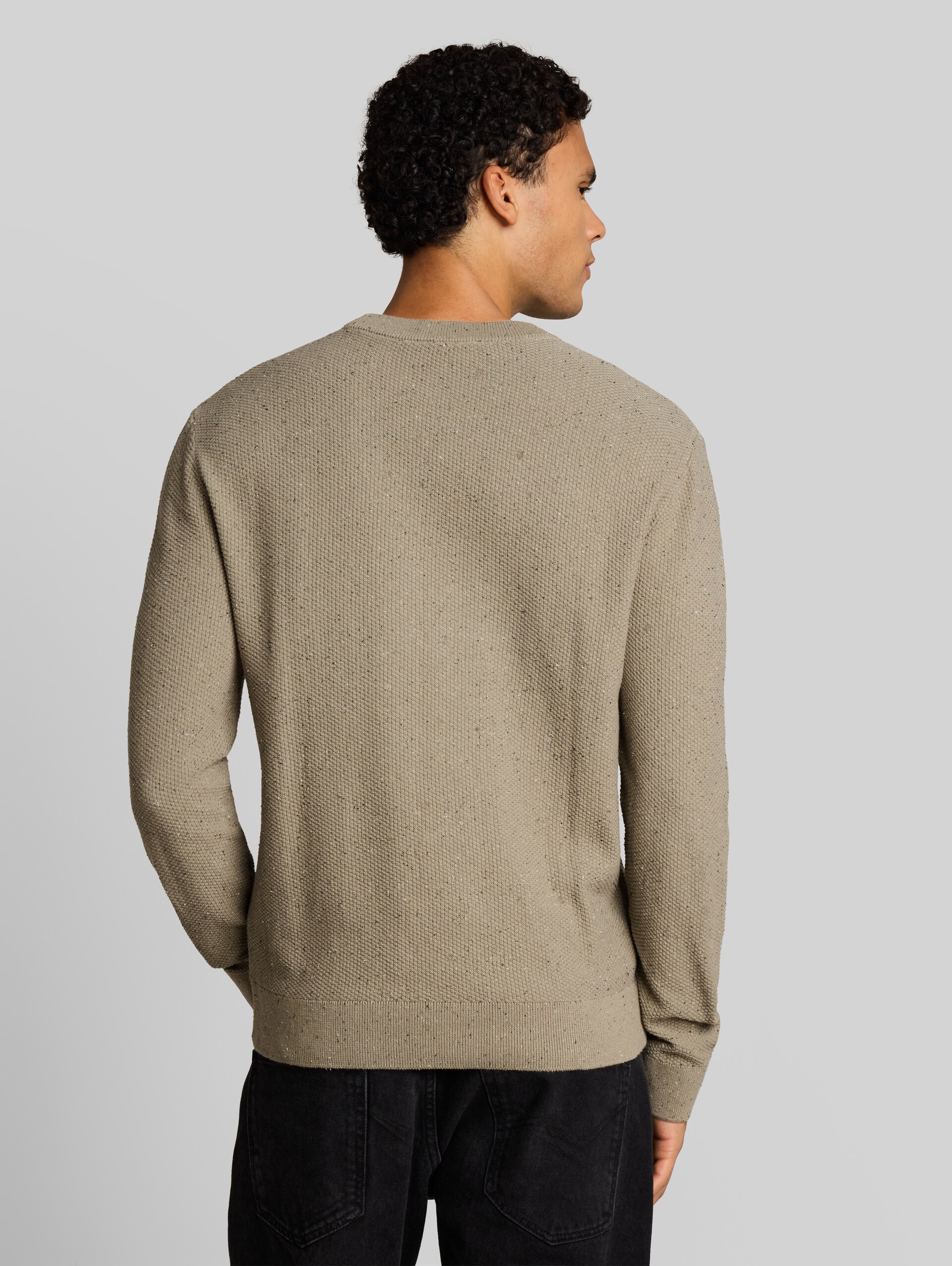 Pull en maille de coton - dark sage neps