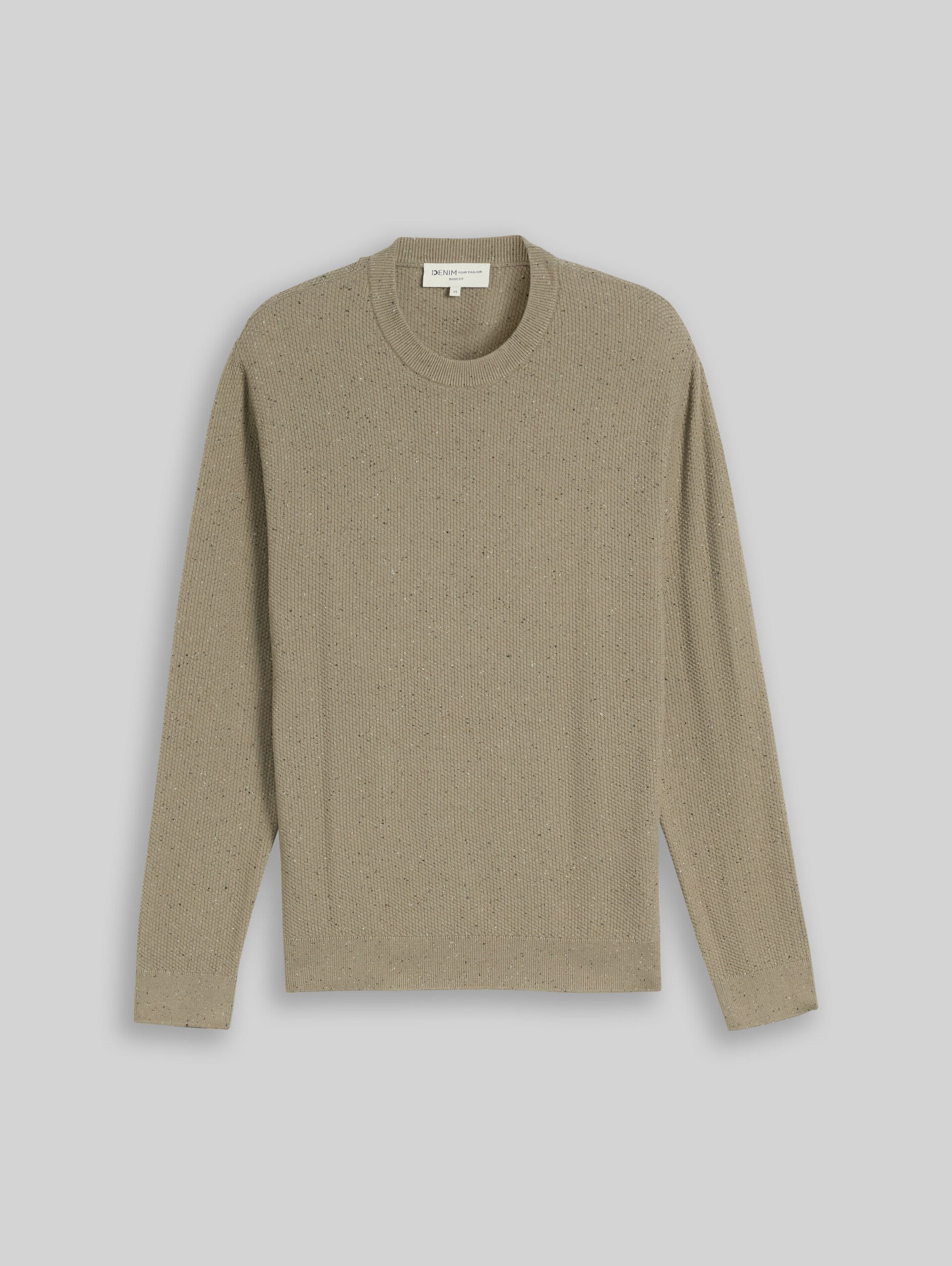 Pull en maille de coton - dark sage neps