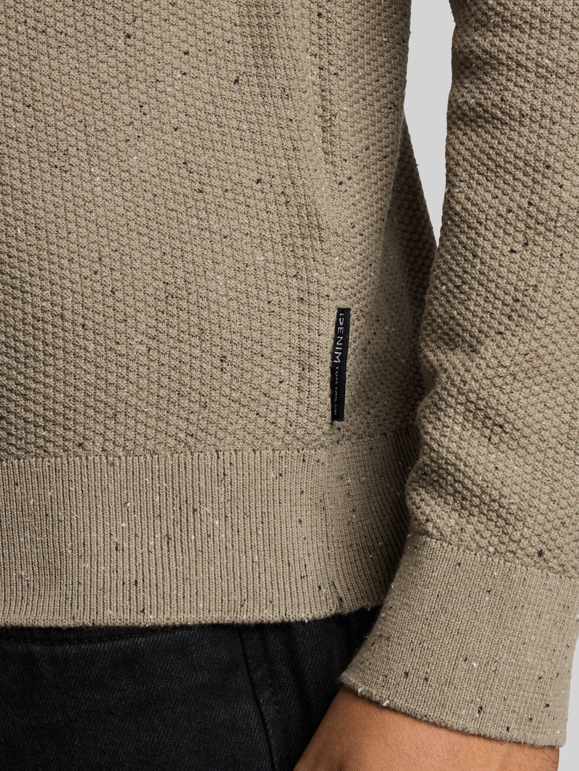 Pull en maille de coton - dark sage neps - Vue détaillée du modèle