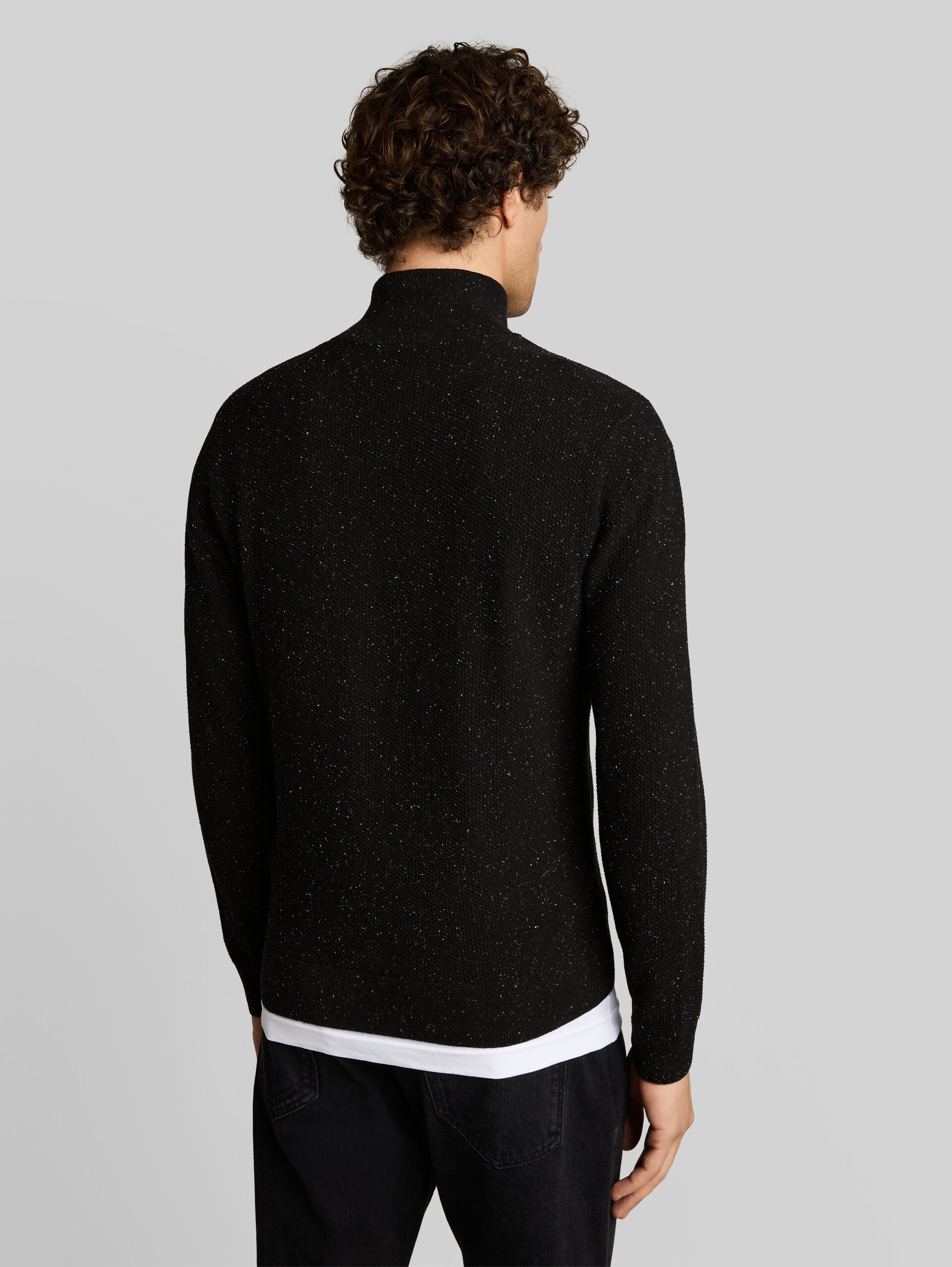 Troyer-gebreide trui van katoen - black multicolor nep