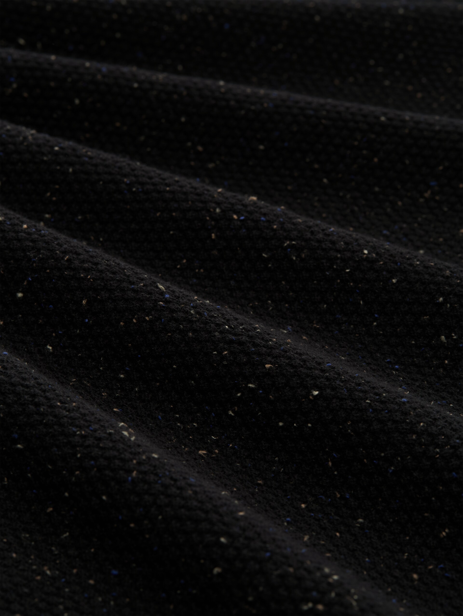 Troyer-gebreide trui van katoen - black multicolor nep - Materiaalweergave