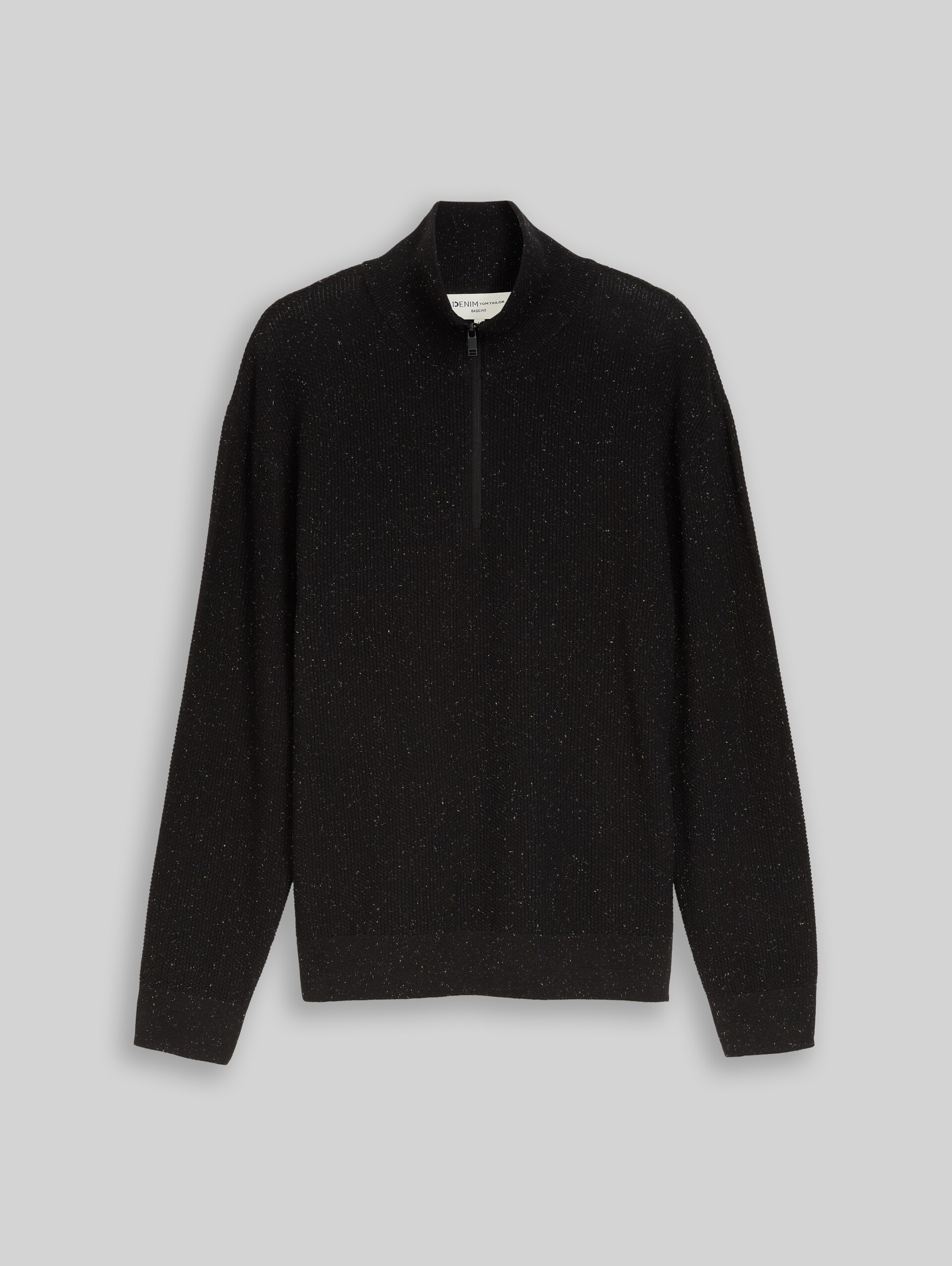 Troyer-gebreide trui van katoen - black multicolor nep