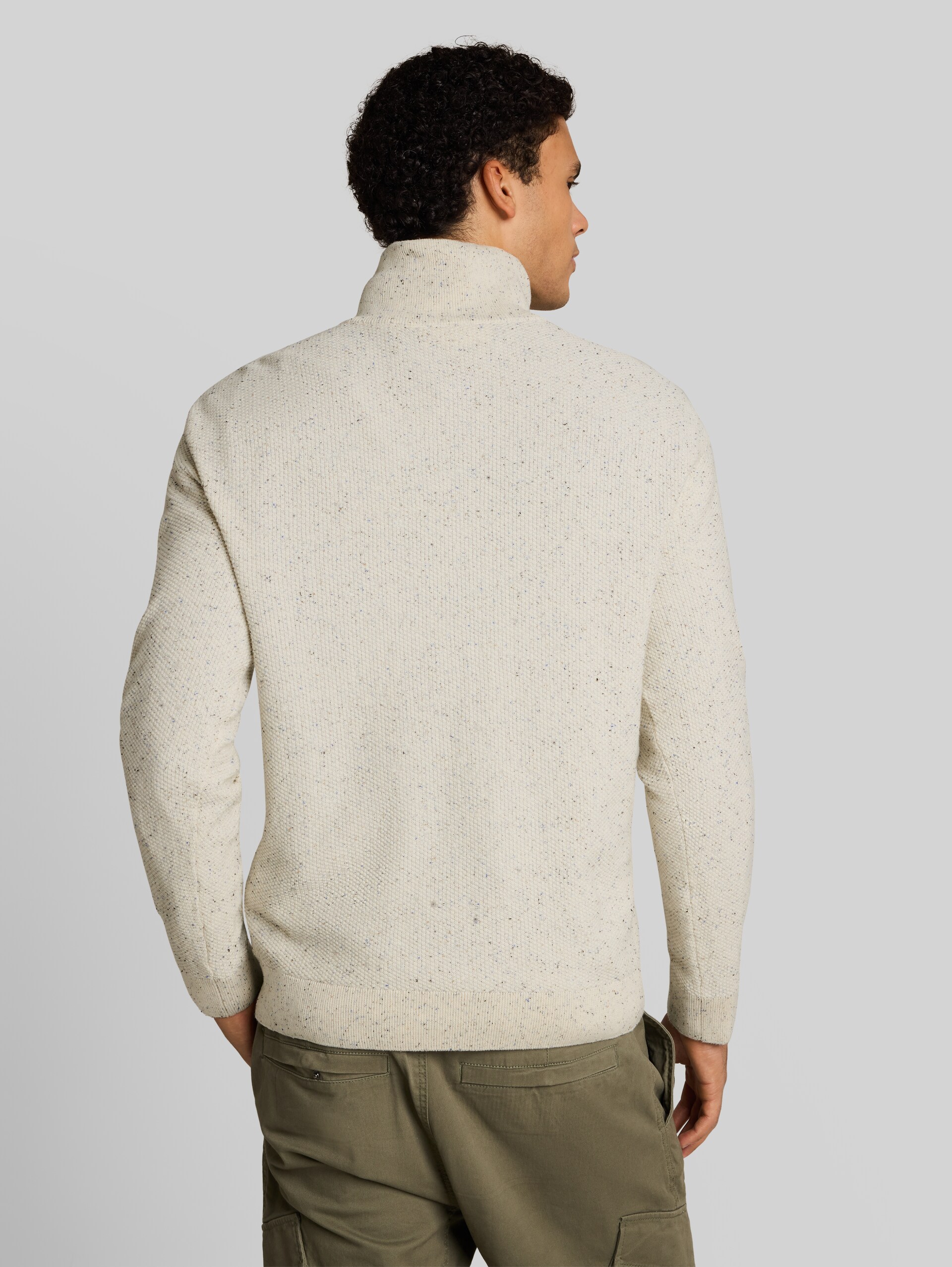 Troyer-gebreide trui van katoen - off white neps