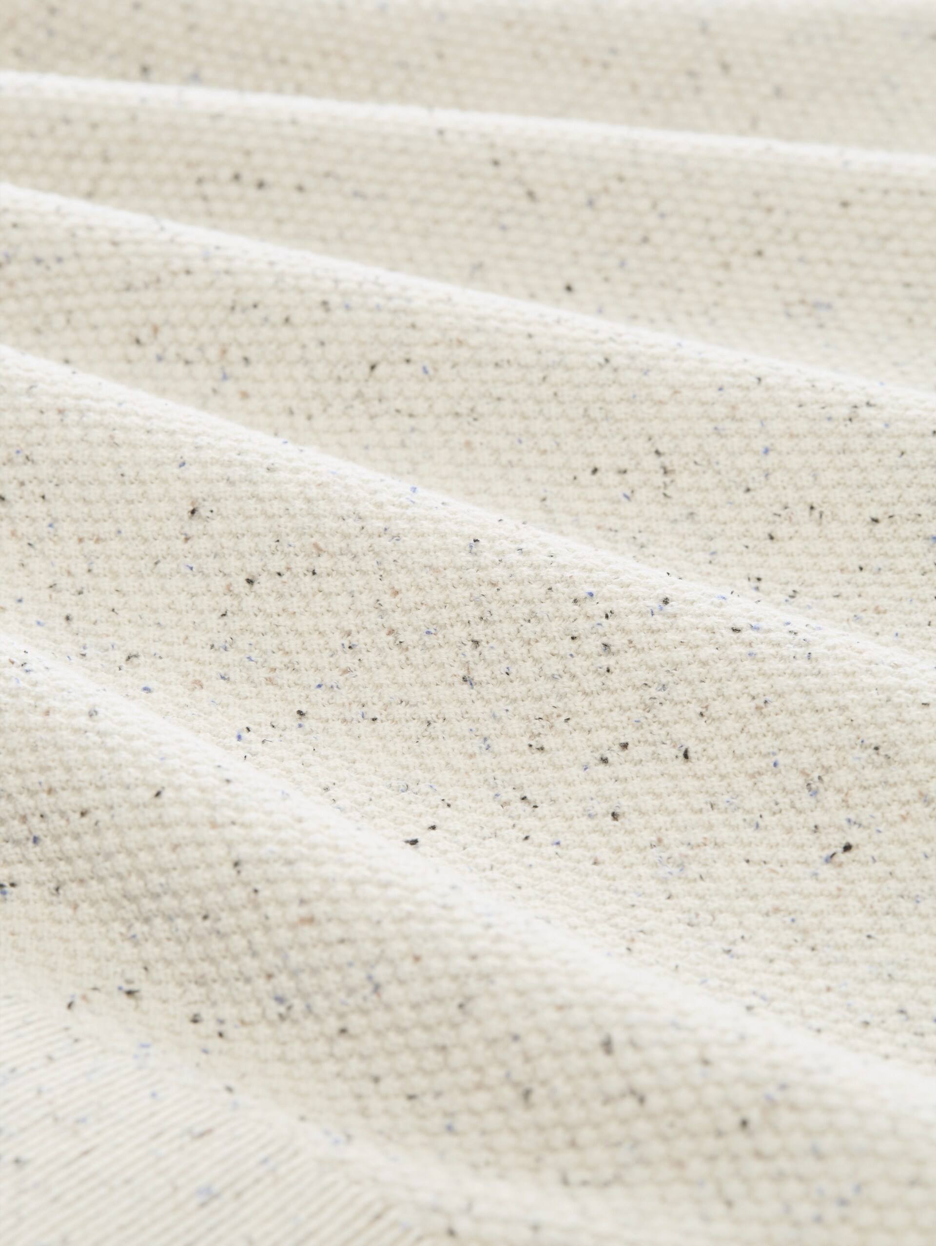 Troyer-gebreide trui van katoen - off white neps - Materiaalweergave