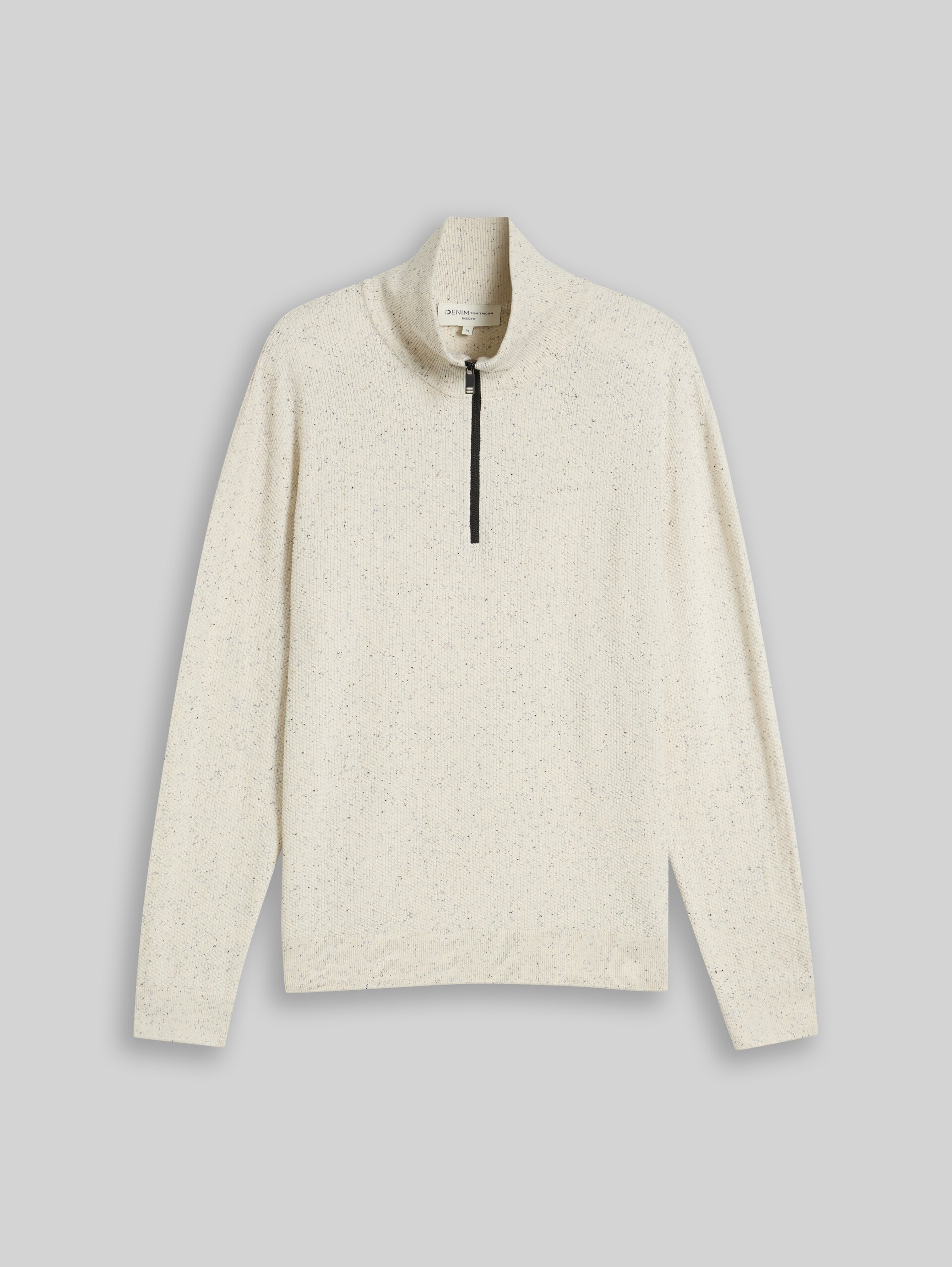 Troyer-gebreide trui van katoen - off white neps