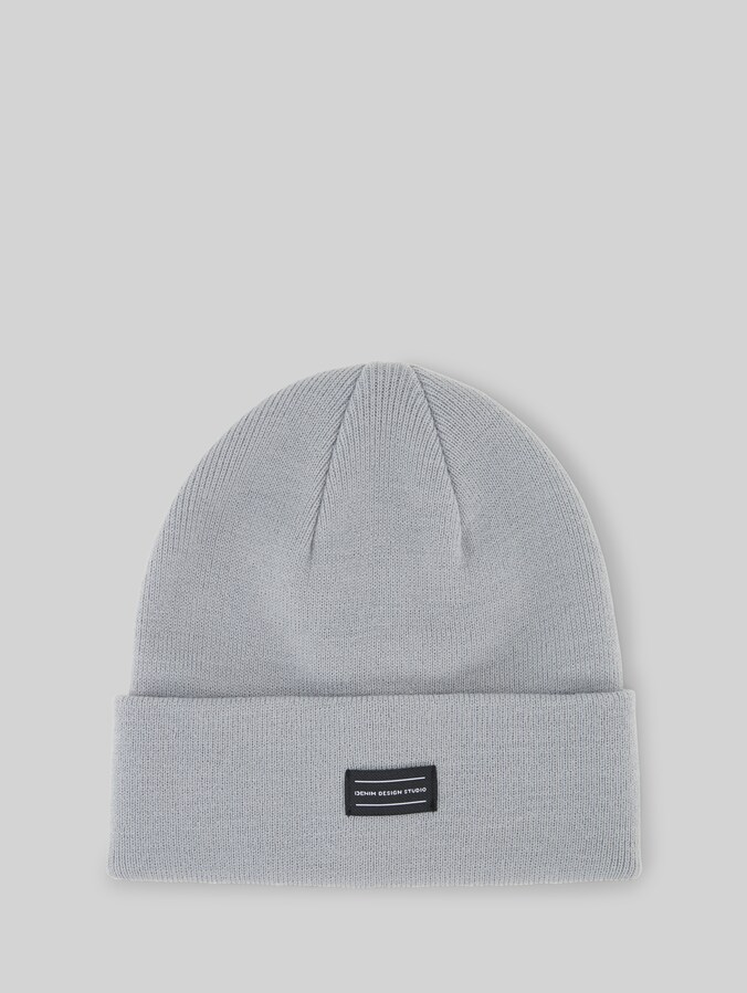 Beanie met logobadge door Denim Male, ultimate grey