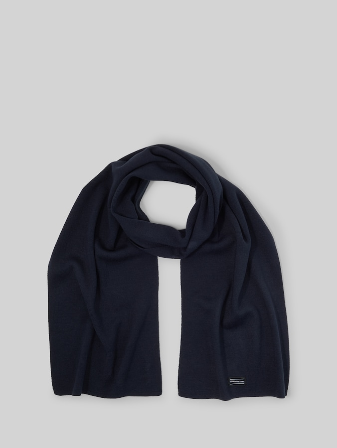 Sjaal met logobadge door Denim Male, sky captain blue