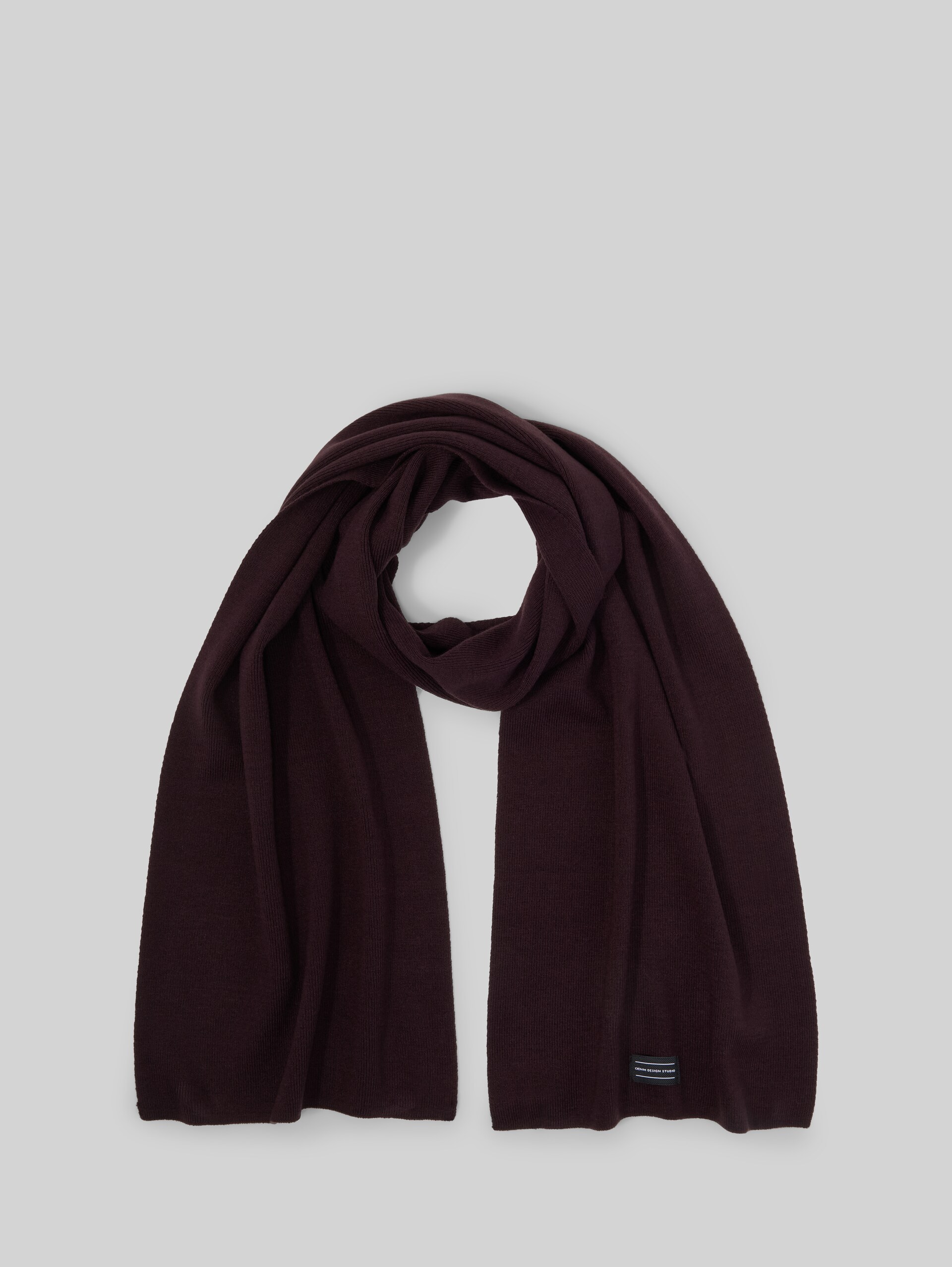 Schal mit Logo-Badge - dark plum - Vorder-Produkt-Ansicht