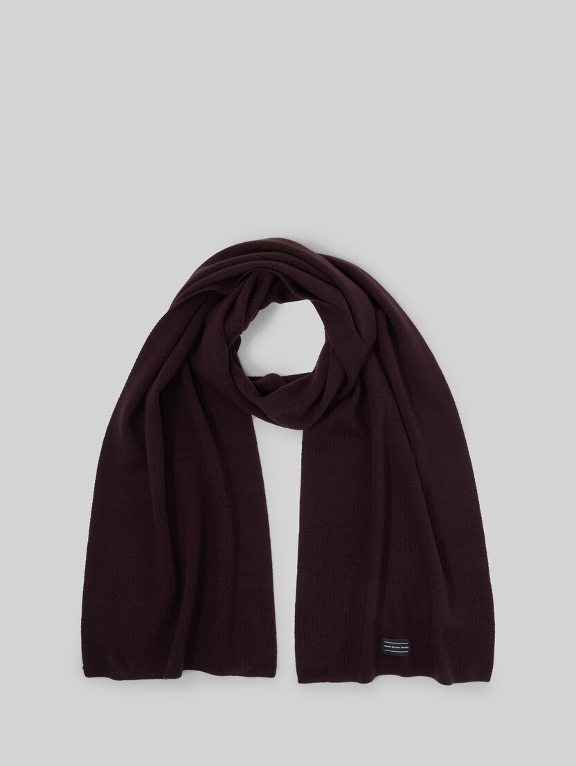 Schal mit Logo-Badge von Denim Male, dark plum
