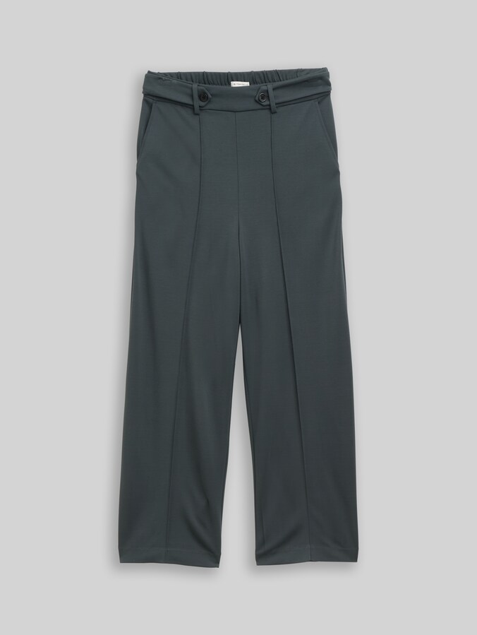 Culotte met elastische tailleband door Women, Darkest Olive