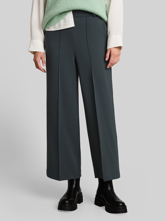 Culottes with elasticated waistband by Women, Darkest Olive