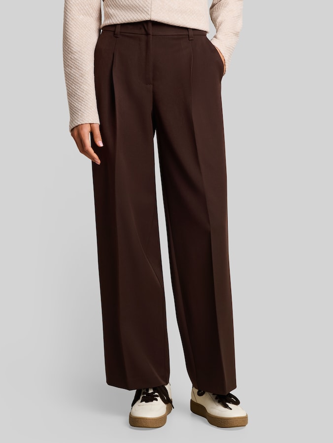 Broek met wijde pijpen door Women, java dark brown
