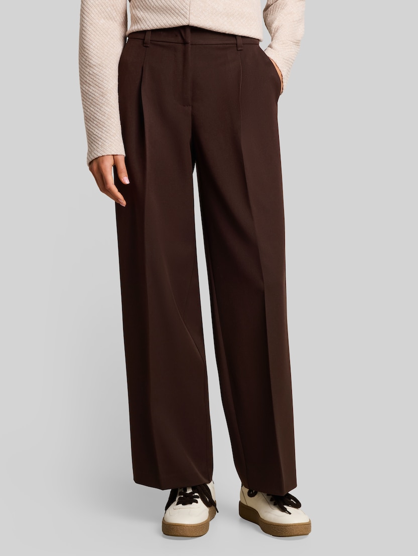 Broek met wijde pijpen door Women, java dark brown