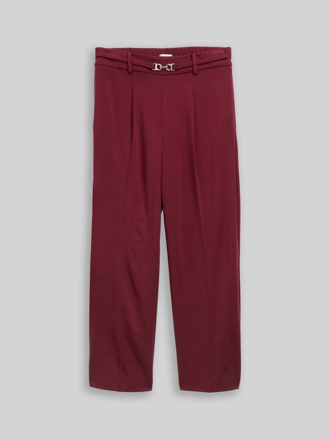 Cropped Straight Hose mit Gürtel von Women, Preppy Plum