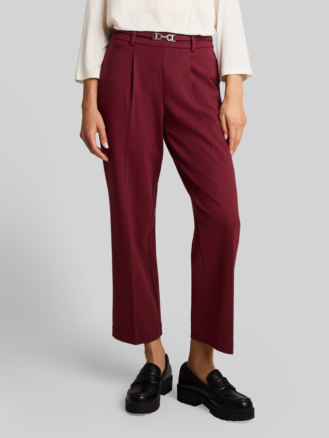Cropped Straight Hose mit Gürtel von Women, Preppy Plum
