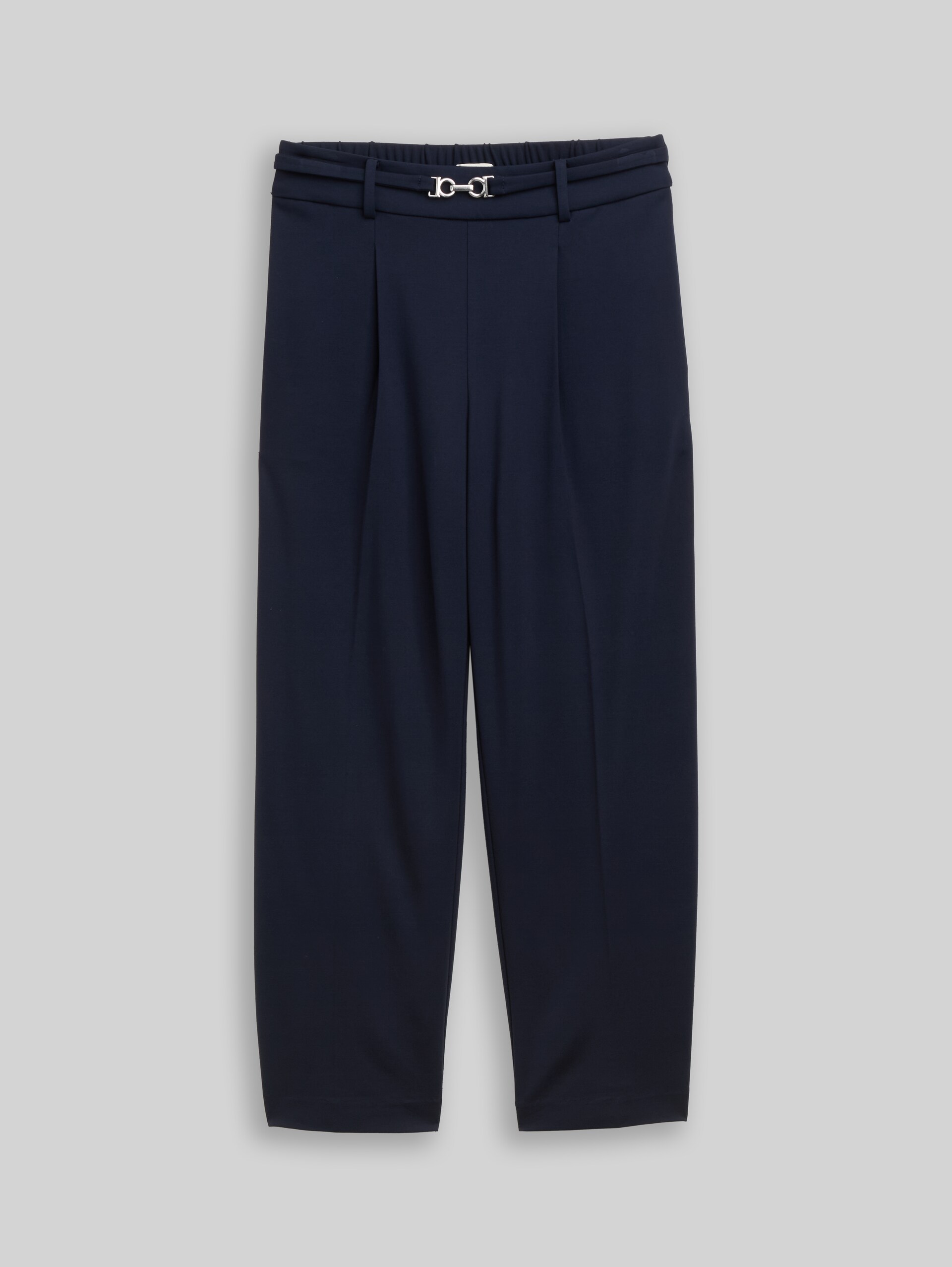 Cropped rechte broek met riem - sky captain blue - Product vooraanzicht