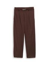Niet geselecteerd, Cropped rechte broek met riem door Tom Tailor, bruin