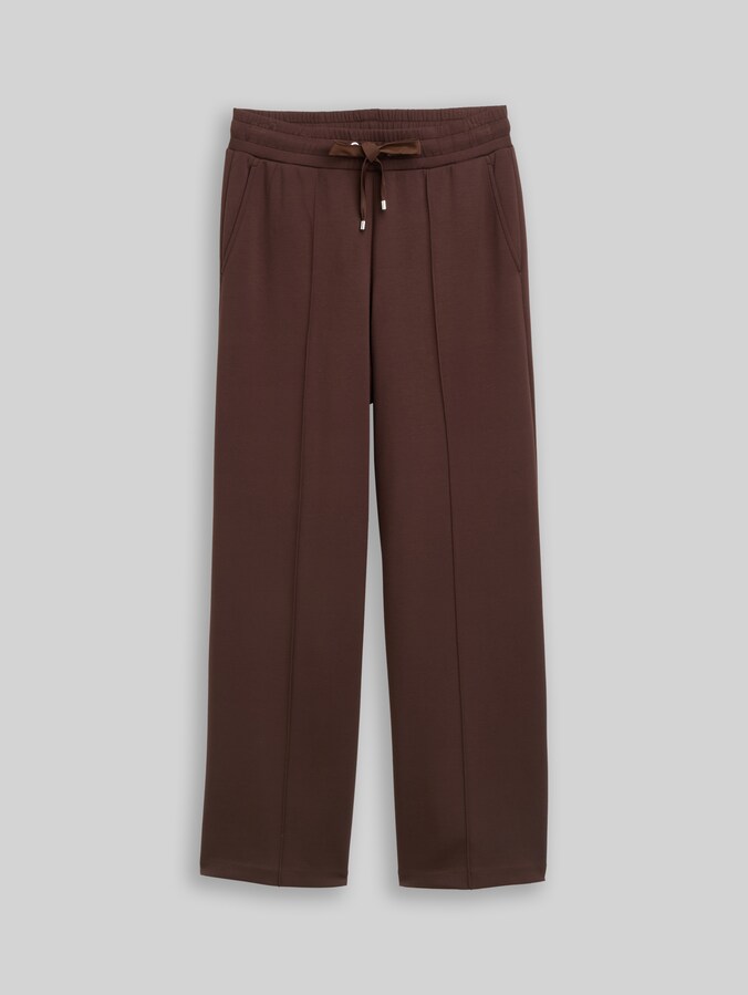 Wide-leg scuba trousers by Women, java dark brown