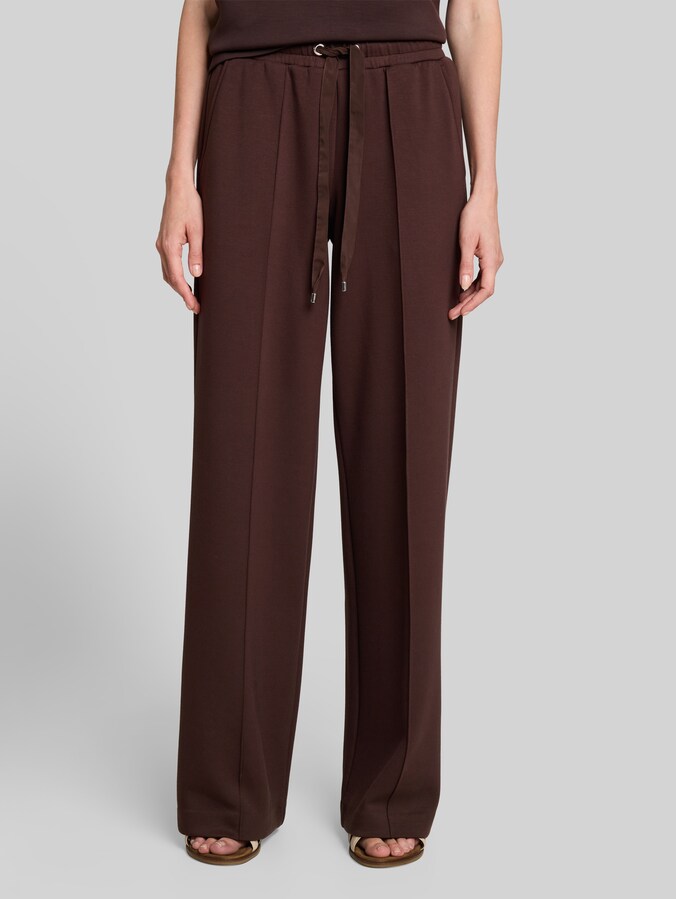Wide leg scuba broek door Women, java dark brown