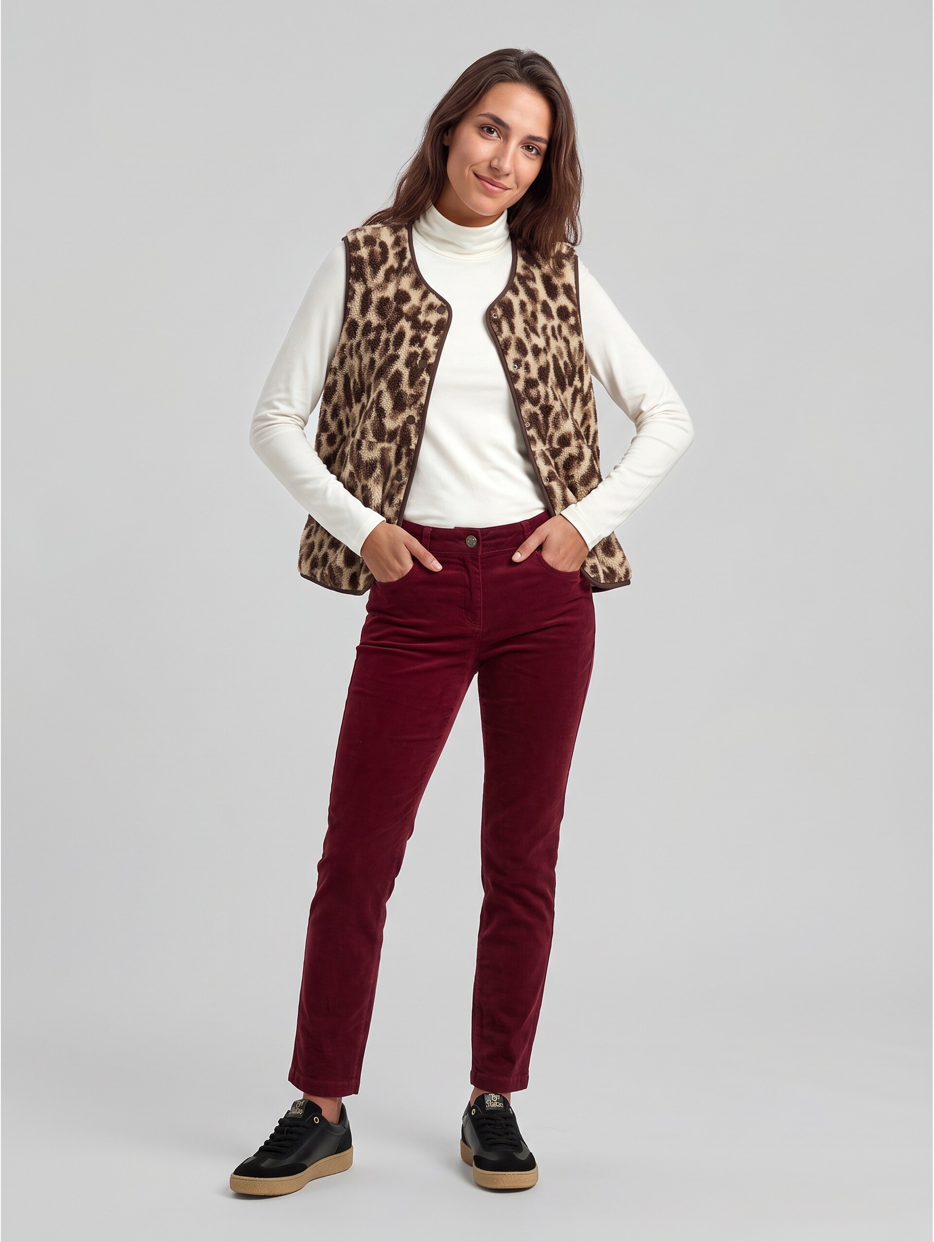 Tapered relaxed corduroybroek - Preppy Plum
