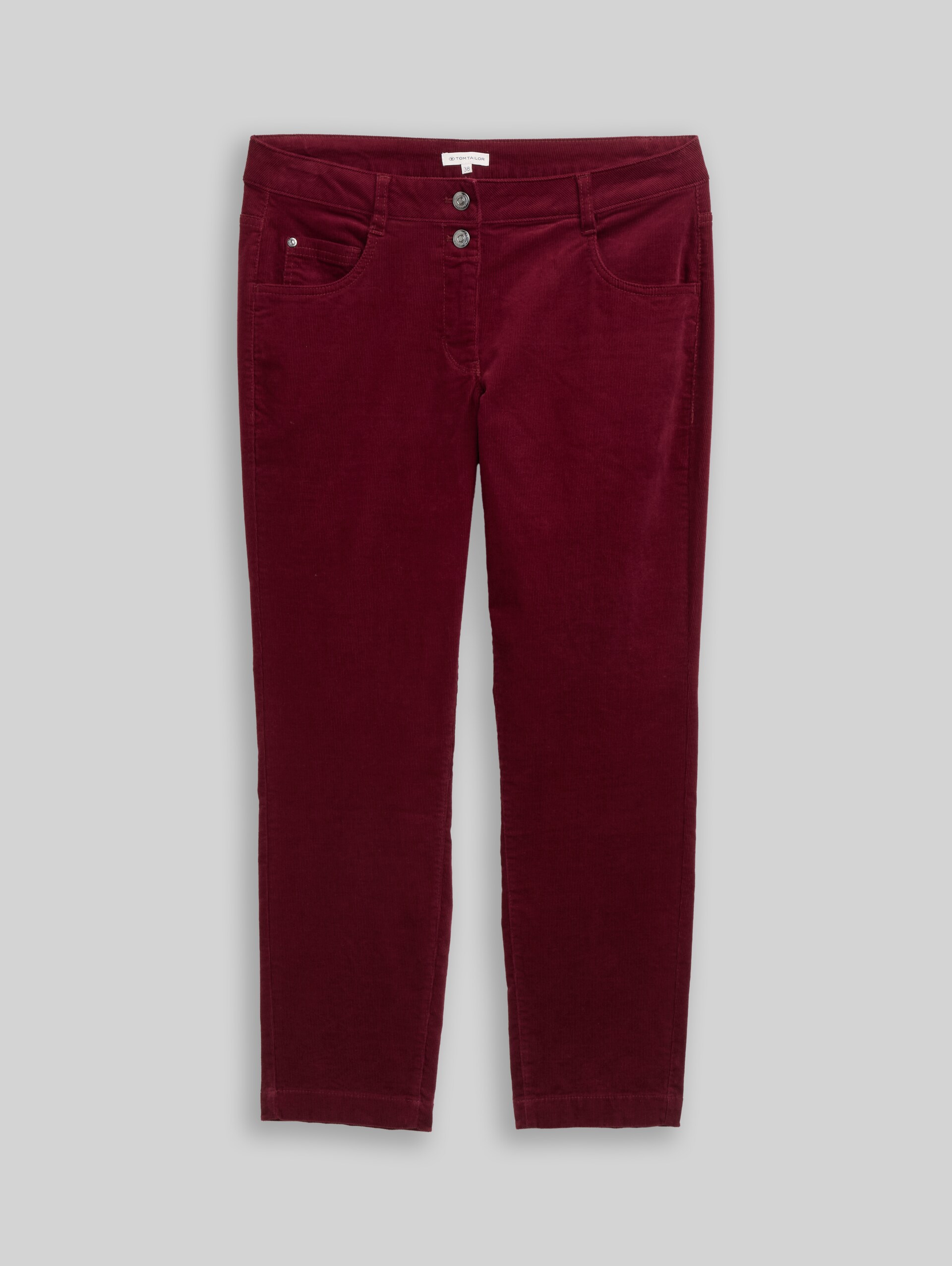 Tapered Relaxed Cordhose - Preppy Plum - Vorder-Produkt-Ansicht