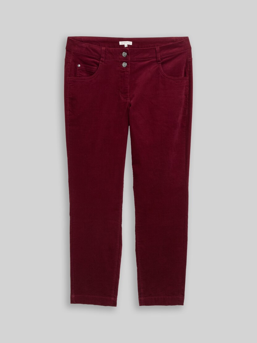 Tapered relaxed-fit corduroy trousers by Women, Preppy Plum