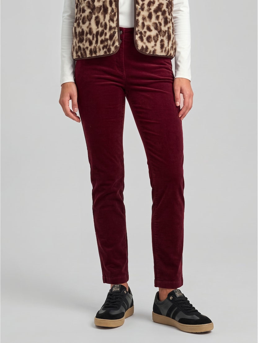 Tapered relaxed-fit corduroy trousers by Women, Preppy Plum