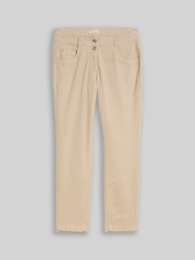 Tapered Relaxed Cord Trousers by Women, Gravel Beige