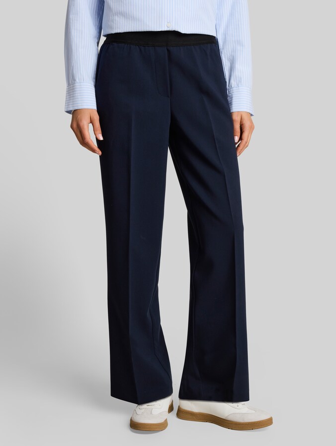 Rechte broek met strijkvouw door Women, sky captain blue