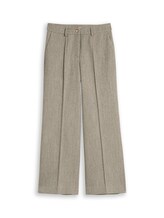 Ausgewählt, Wide Leg Hose mit Fischgrätmuster von Tom Tailor, beige