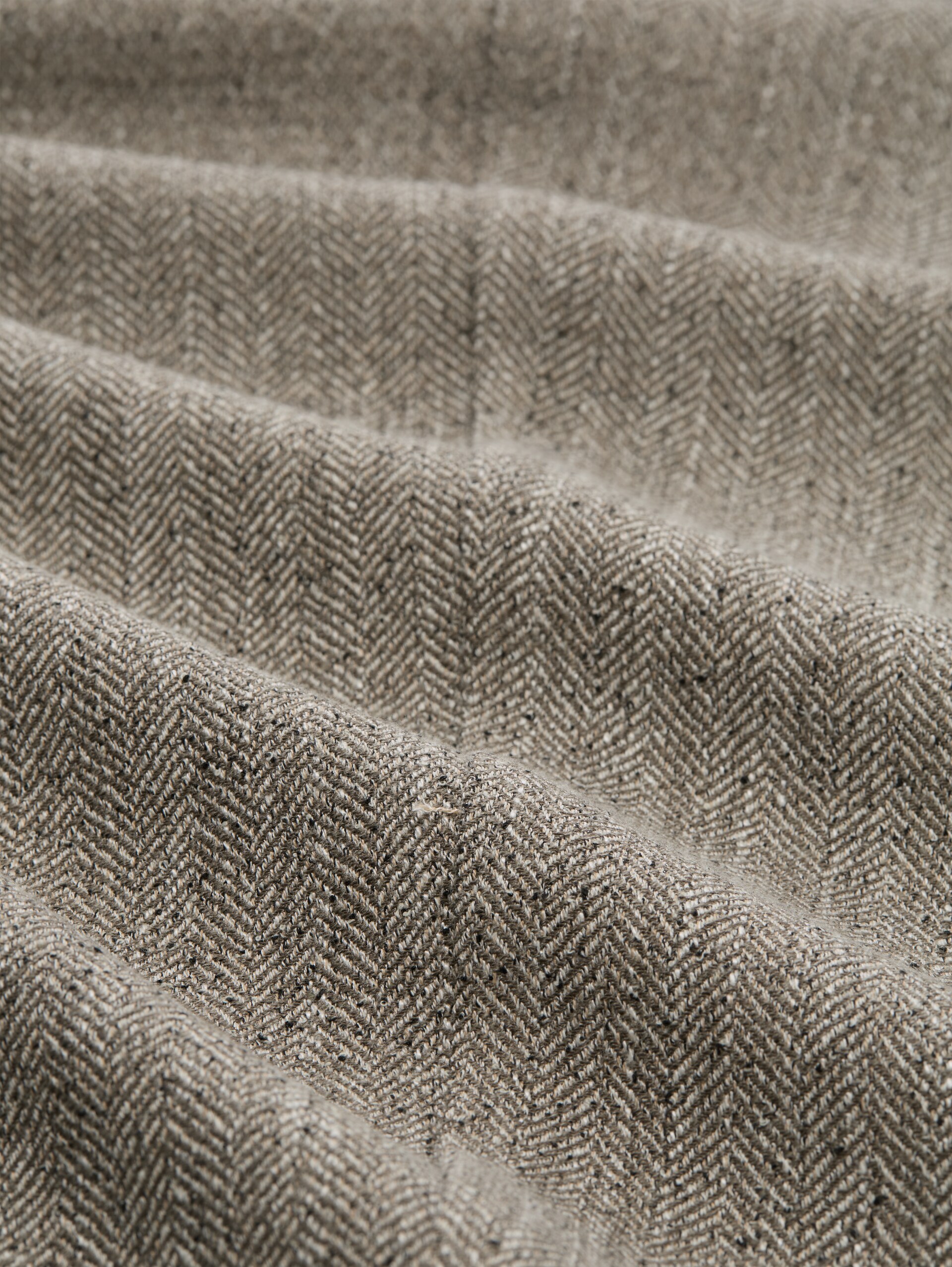 Cropped Straight Hose mit Fischgrätmuster - gravel beige herringbone - Material-Ansicht