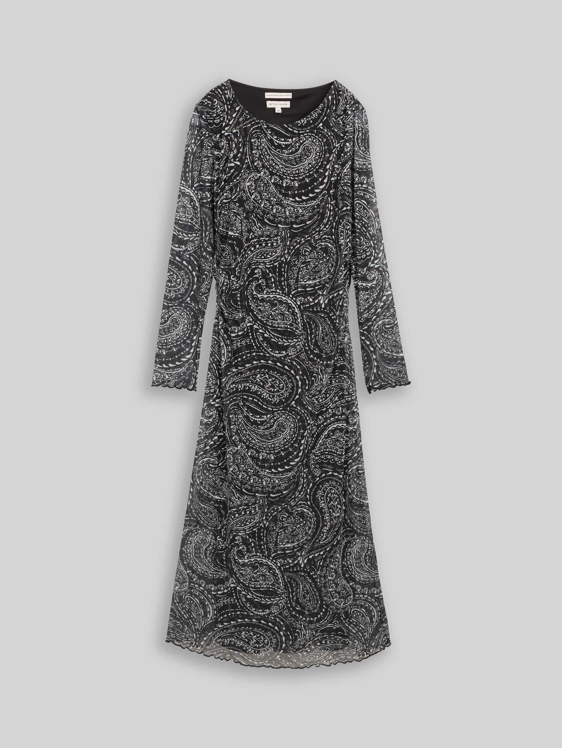 Mesh Midi-Kleid mit Muster - black paisley - Vorder-Produkt-Ansicht