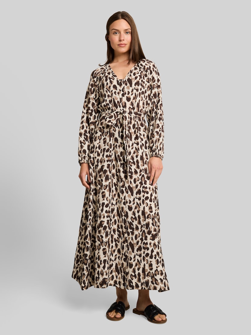 Maxijurk met luipaardprint door Women, brown beige leo print