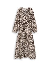Geselecteerd, Maxijurk met luipaardprint door Tom Tailor, bruin