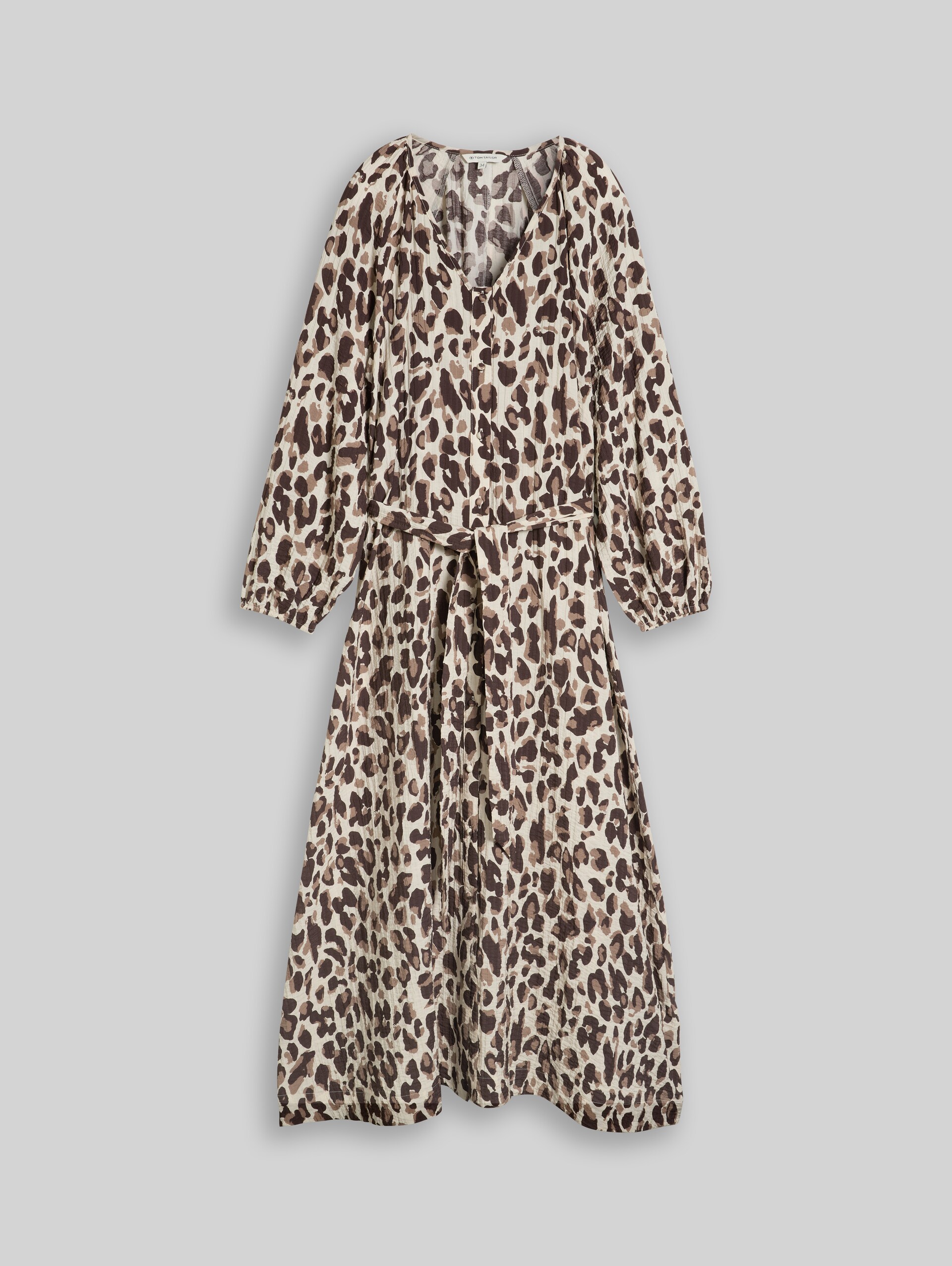 Maxijurk met luipaardprint - brown beige leo print - Product vooraanzicht