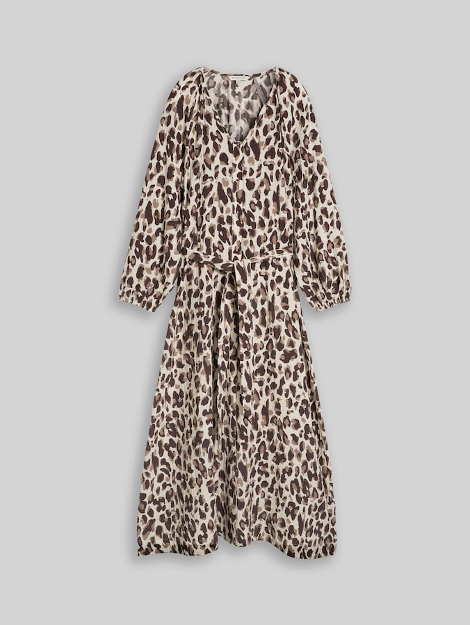 Maxi-Kleid mit Leo-Print von Women, brown beige leo print